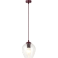 Lustr na lanku ISTAR 1xE27/15W/230V pr. 14 cm červená/čirá